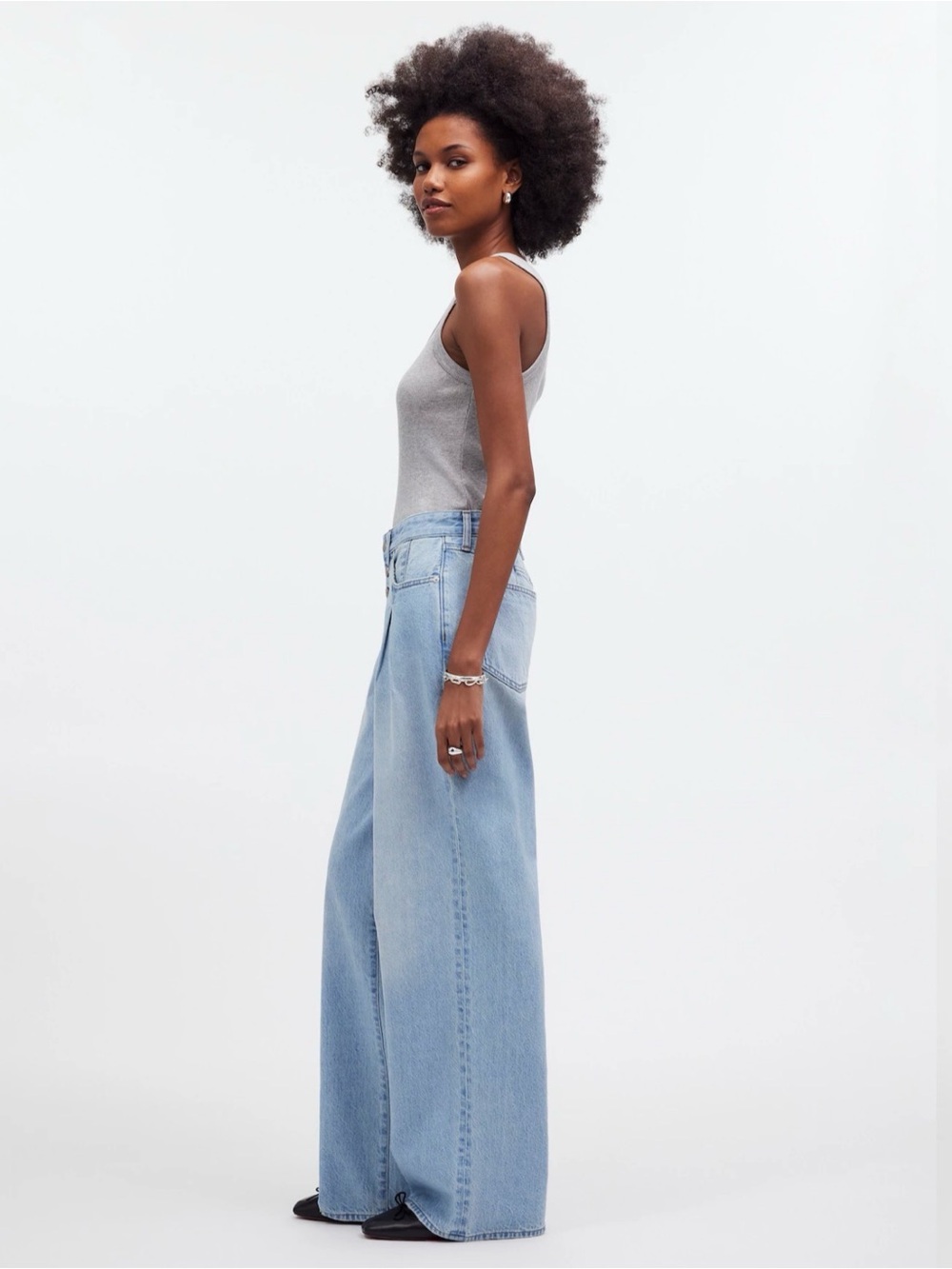 Madewell Superwide-Leg Jeans in Cather Wash Button-Front Edition Women’s Size 25 - Picture 2 of 15